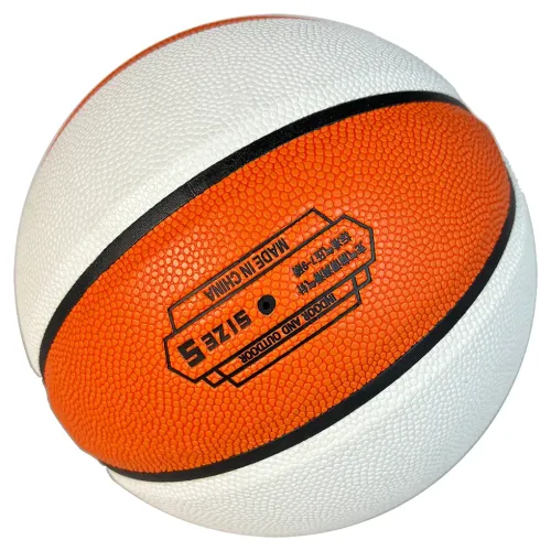 Aesthetic Orange White Custom Basketball Size 5, Soft Touch & High Bounce, Perfect for Youth Games & Practice