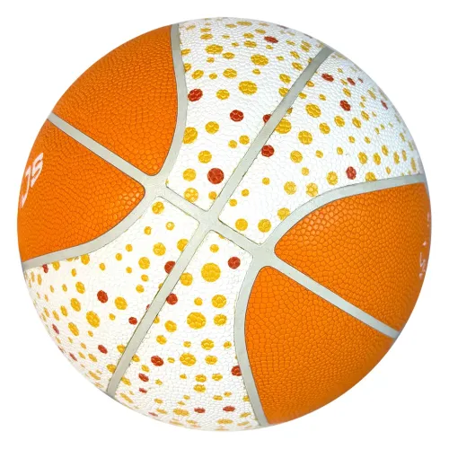 Eye-Catching Orange White Custom Basketball Unique Pattern Durable Training Ball