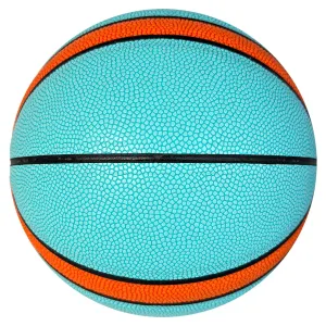 Indoor Outdoor Teal Orange Composite Leather Basketball