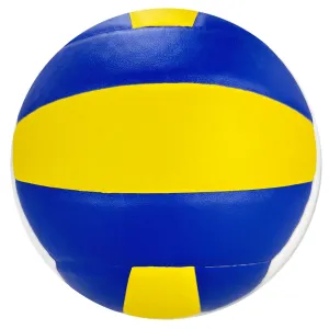 High-Quality Custom Volleyball - Premium PU Leather Soft-Touch Ball with Vibrant Blue-Yellow-White Design