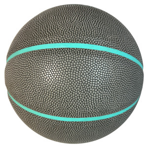 Turquoise mid-tire black custom training basketball